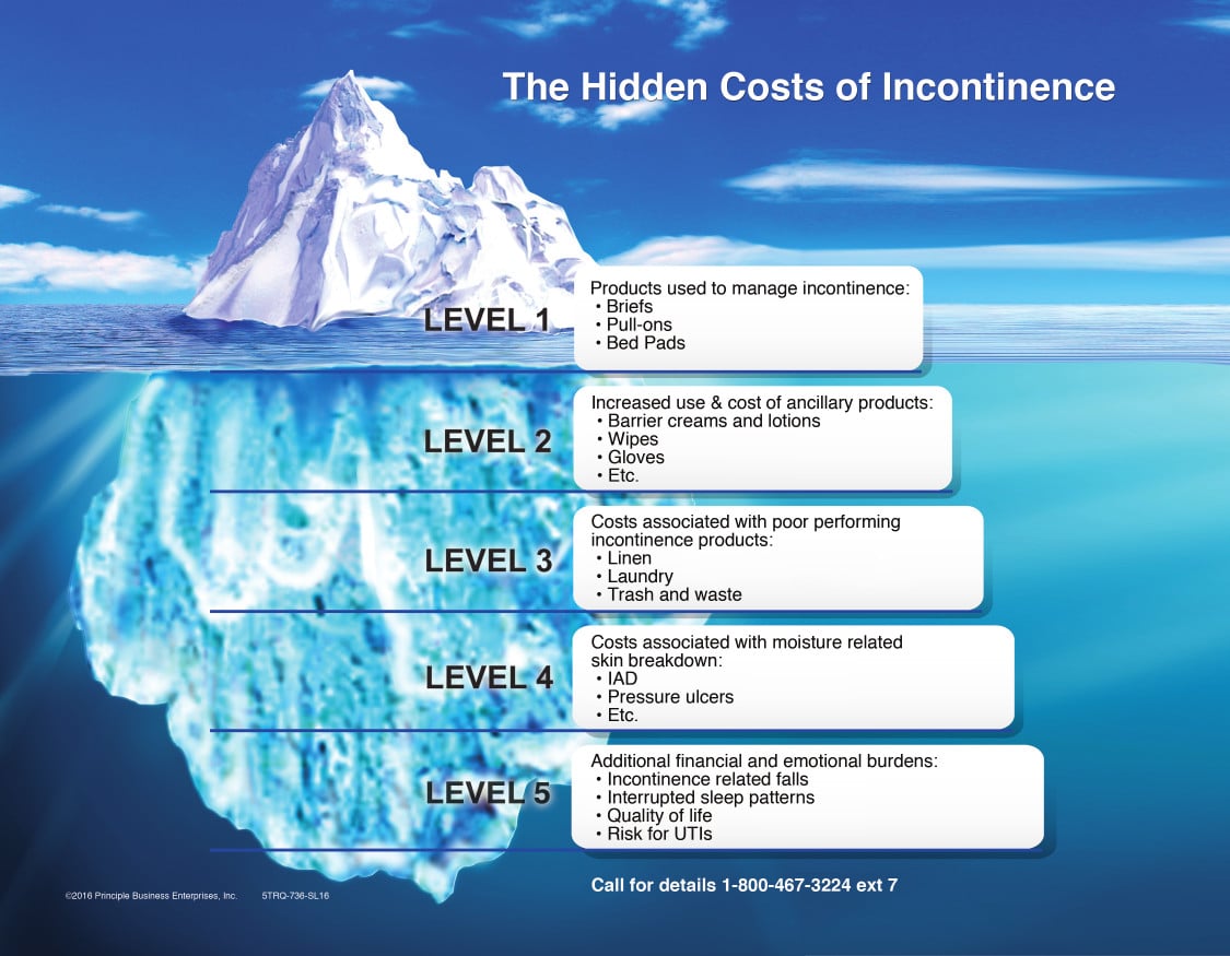 Hidden Costs of Incontinence Iceberg