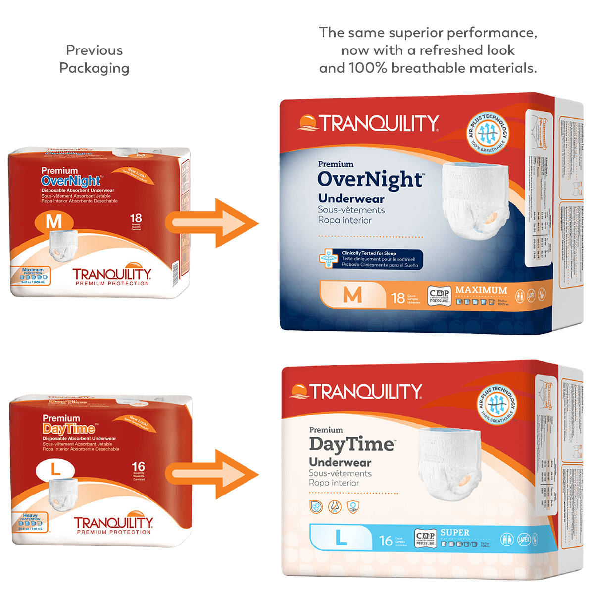 Tranquility Premium OverNight Disposable Underwear Pull On with Tear Away  Seams 2X-Large, 2118, 12 Ct 
