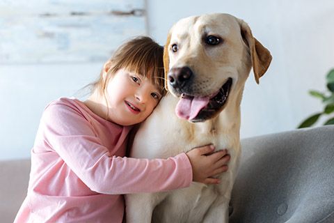 girl with dog