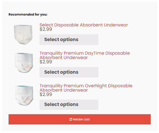 Select Disposable Briefs, Toddler Size