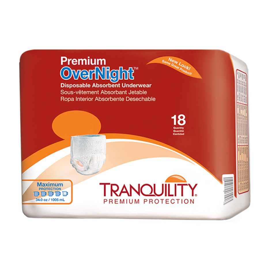 Tranquility Premium OverNight Absorbent Underwear Small : disposable adult  pull-ups