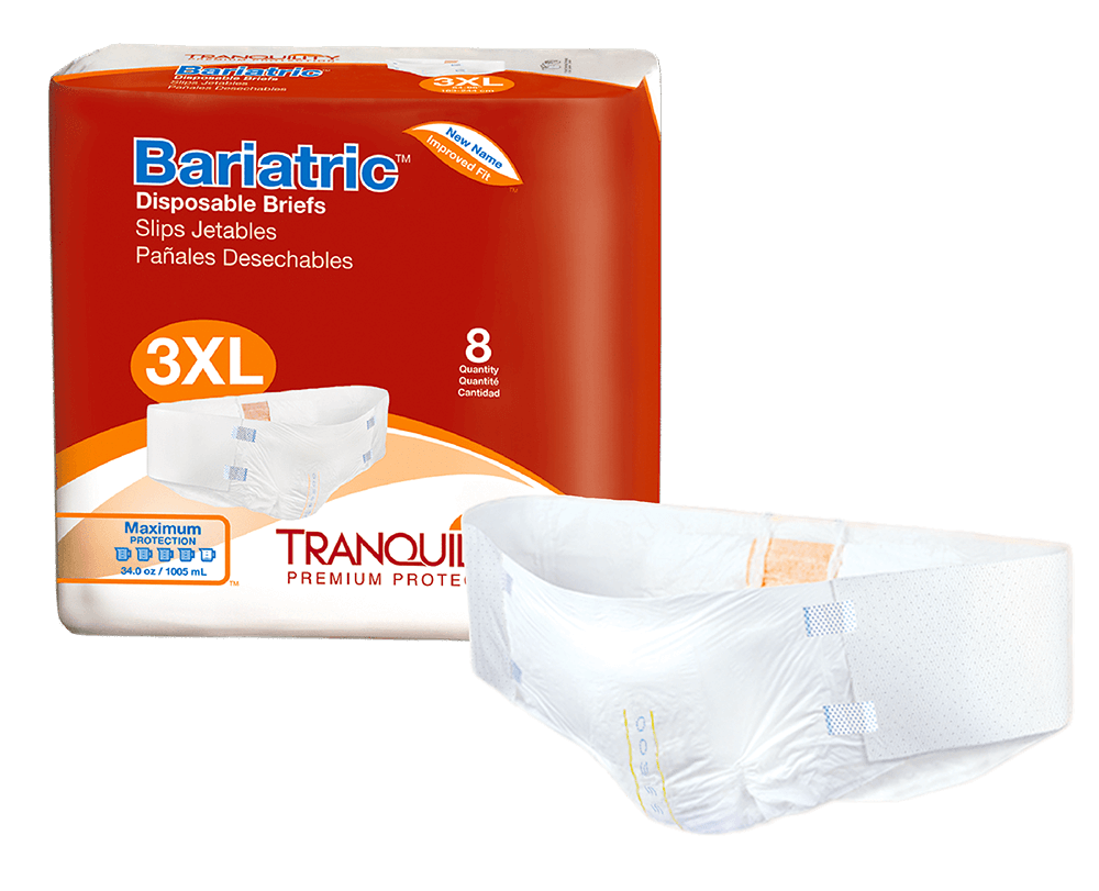 Tranquility Air-Plus Bariatric Disposable Diaper Briefs, Heavy, 3XL/4XL/5XL  ✓