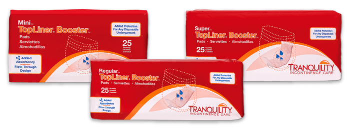 TRANQUILITY SUPER BOOSTER PADS, TOPLINER, DISPOSABLE, 25's