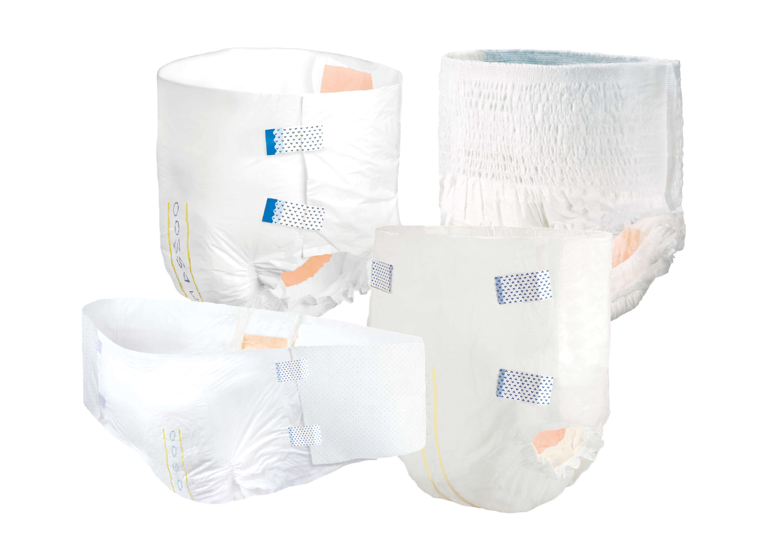 Adult Baby DIAPERS. Disposable. Two TAPES Each Side. Sold in Sets of 10.  Waterproof Backing to Stop Leaks. Comfortable. Absorbent. 