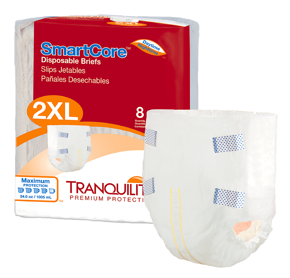 Tranquility SmartCore Briefs offer maximum protection with breathable sides for dry and healthy skin.